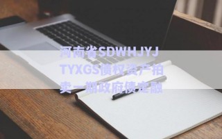 河南省SDWHJYJTYXGS債權(quán)資產(chǎn)拍賣一期政府債定融