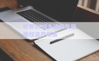 邯鄲SX城鄉(xiāng)建設(shè)發(fā)展債權(quán)資產(chǎn)項目